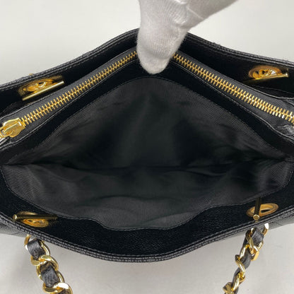 Chanel Tote CC Logo Caviar Leather Black — view 7
