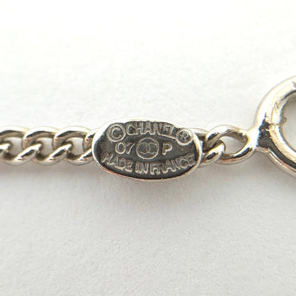 Chanel Necklace CC Logo Camellia Silver Plated Rhinestone — view 5