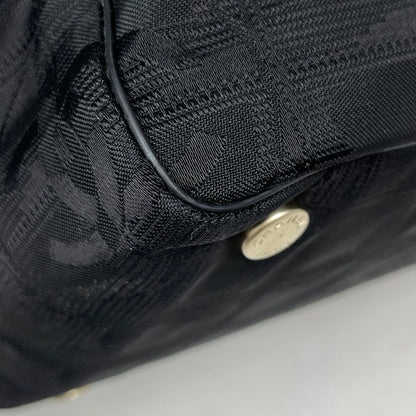 Chanel New Travel Line Tote MM CC Logo Nylon Jacquard Black — view 3