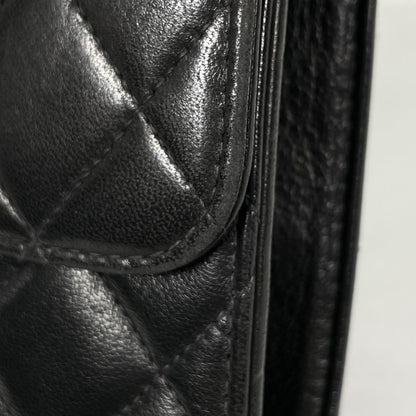 Chanel Quilted Shoulder Bag CC Logo Single Flap Leather Black — view 5
