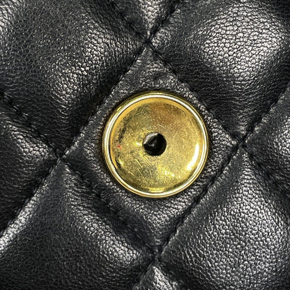 Chanel Quilted Shoulder Bag CC Logo Single Flap Leather Black — view 8