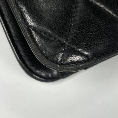 Chanel Quilted Shoulder Bag CC Logo Single Flap Leather Black — view 3