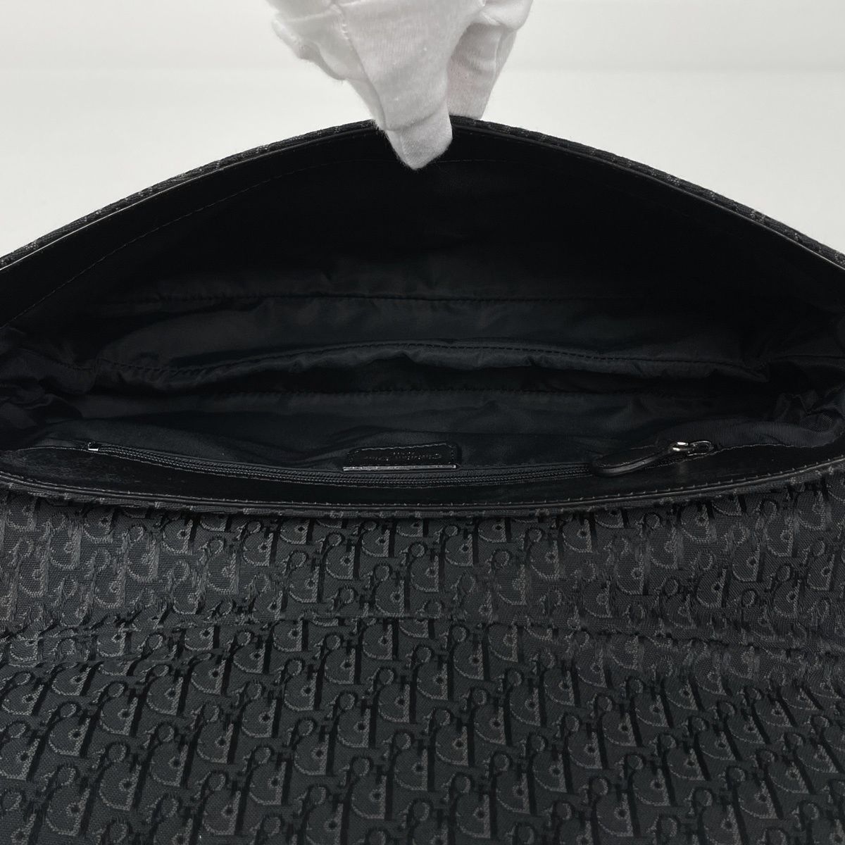 Dior Street Chic Shoulder Bag Trotter Pattern Canvas Black — view 8
