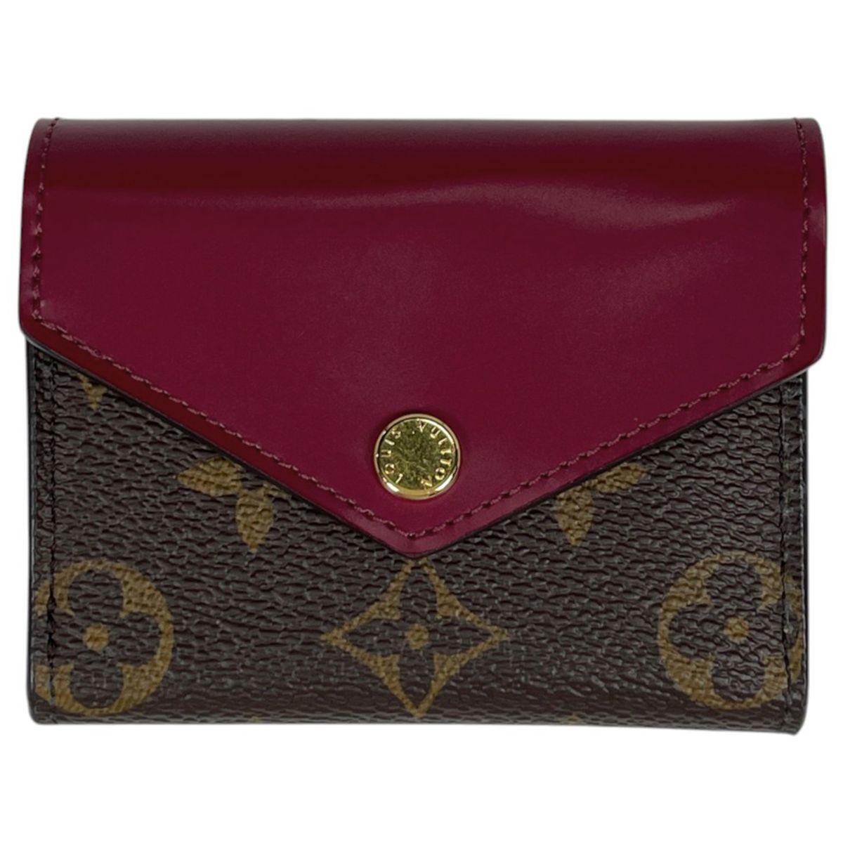Louis Vuitton Portefeuille Zoe Trifold Wallet Monogram Brown Fuchsia