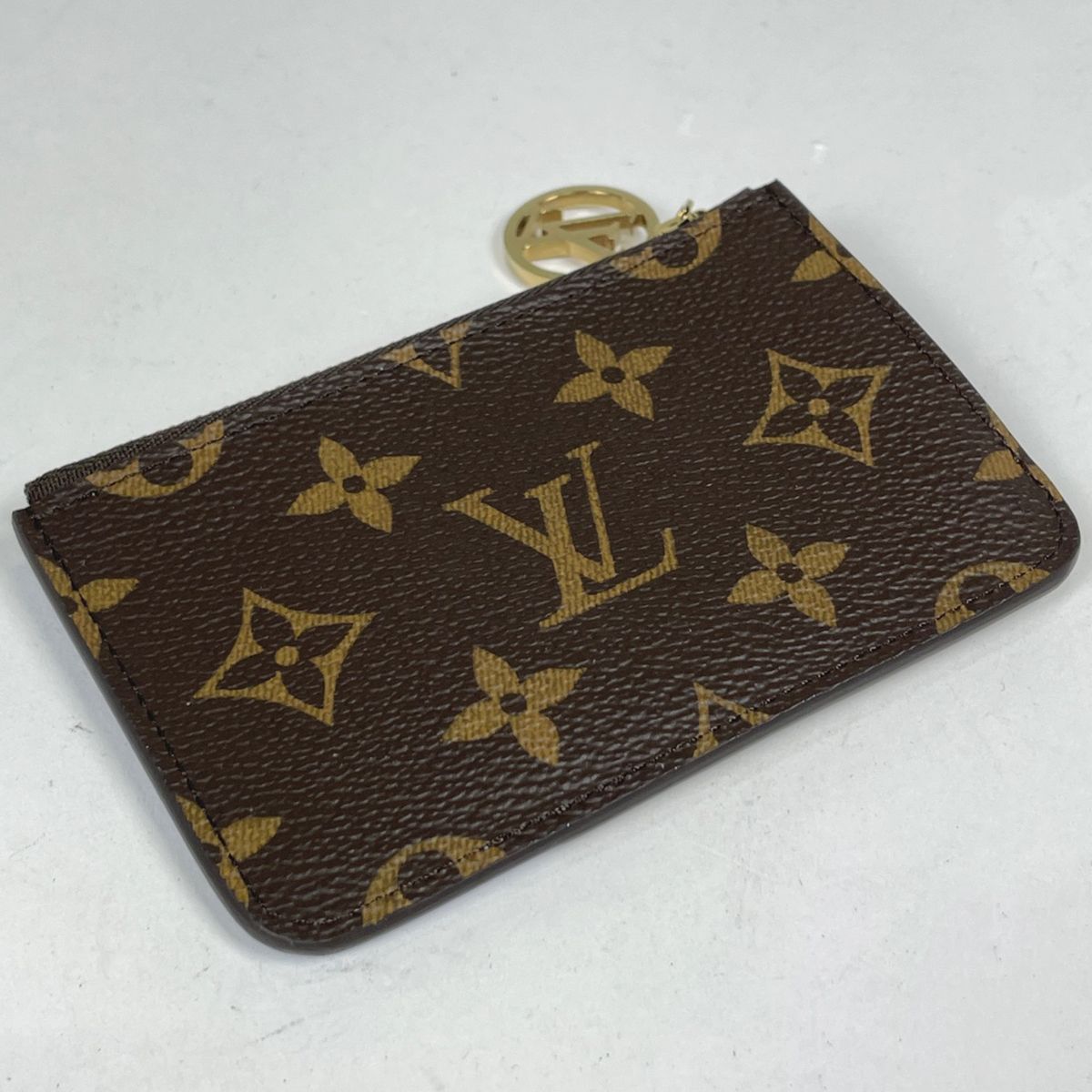 Louis Vuitton Card Holder Romy Case Coin Monogram Blue Frost Brown — view 2