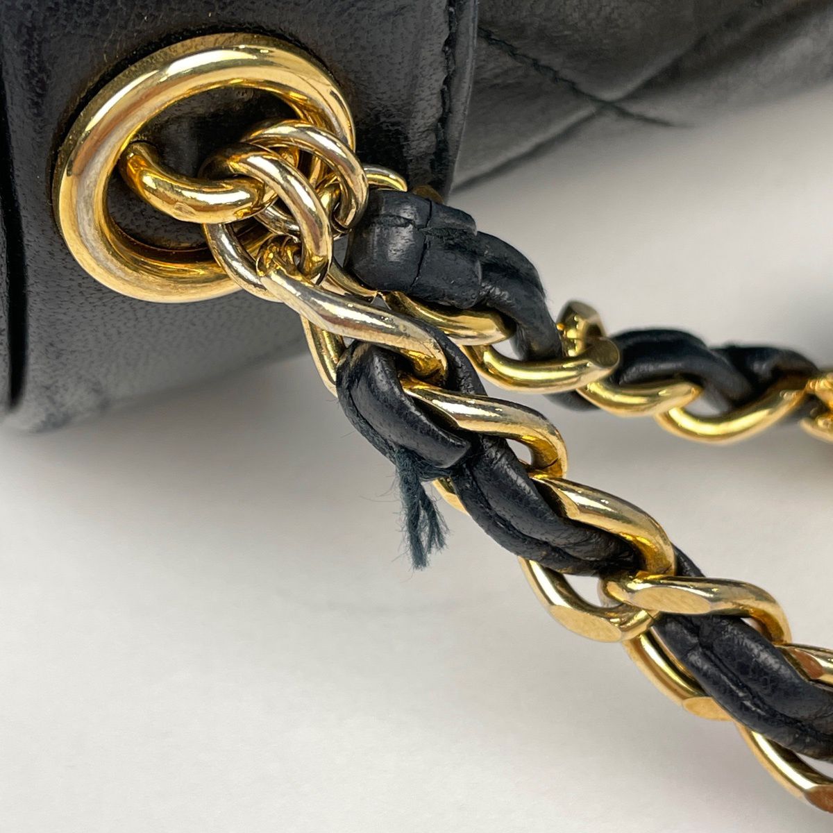Chanel Quilted Shoulder Bag CC Logo Fringe Leather Black — view 6