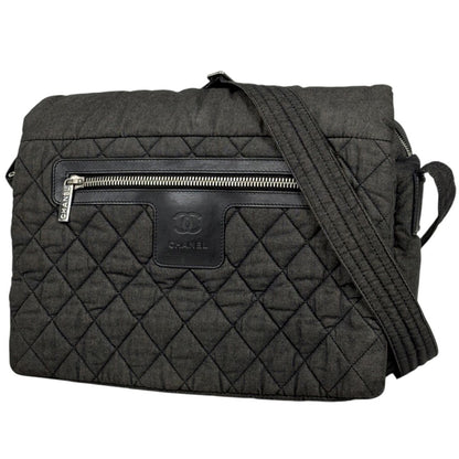 Chanel Shoulder Bag Coco Cocoon Canvas Dark Gray