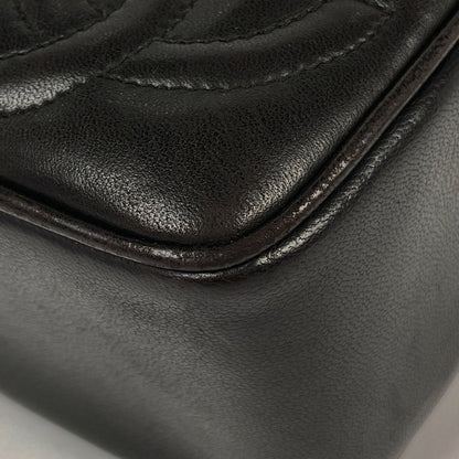Chanel Shoulder Bag Triple CC Logo Fringe Leather Black — view 3