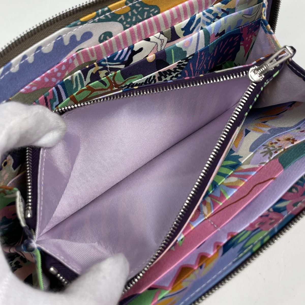 Hermes Azap Long Silk in Wallet Veau Etoupe — view 6