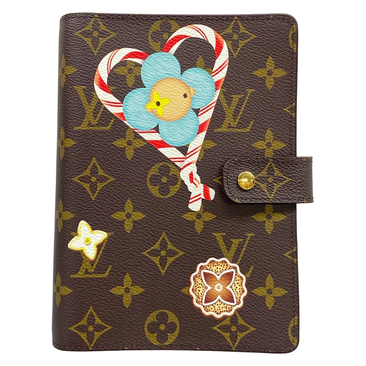Louis Vuitton Notebook Vivienne Agenda Cover MM Monogram Candy Red Leather