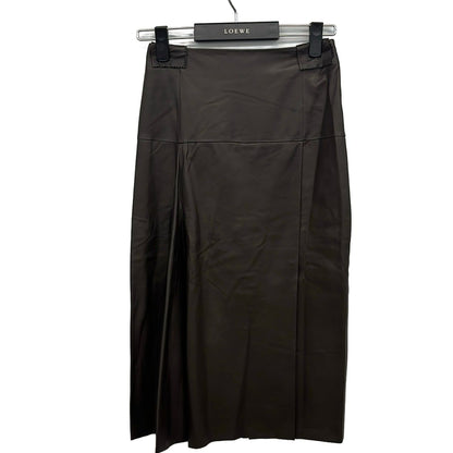 Loewe Long Skirt 36 S Dark Brown Leather
