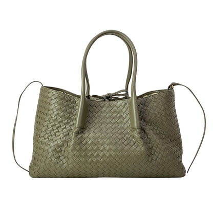 Bottega Veneta Tote Bag Large Pinacoteca Khaki Plaid Reversible Leather — view 3