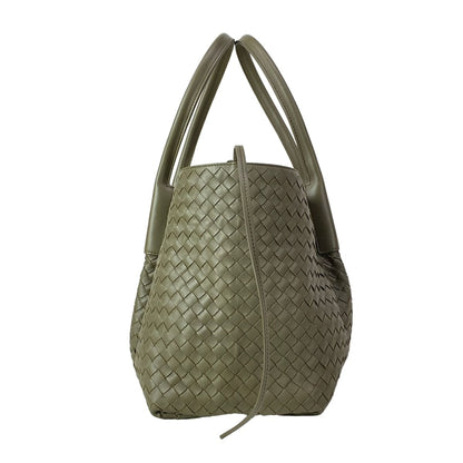 Bottega Veneta Tote Bag Large Pinacoteca Khaki Plaid Reversible Leather — view 4