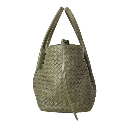 Bottega Veneta Tote Bag Large Pinacoteca Khaki Plaid Reversible Leather — view 2