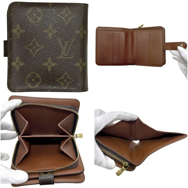 Louis Vuitton Bi Foldwallet L Letter Zipper Compact Zip Monogram Canvas Brown — view 2