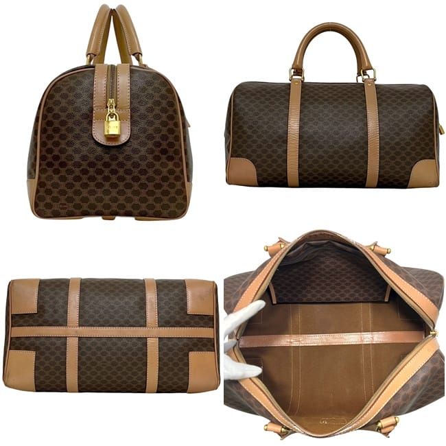Celine Bostonline Boston Bag Mcadam Leather Brown — view 2