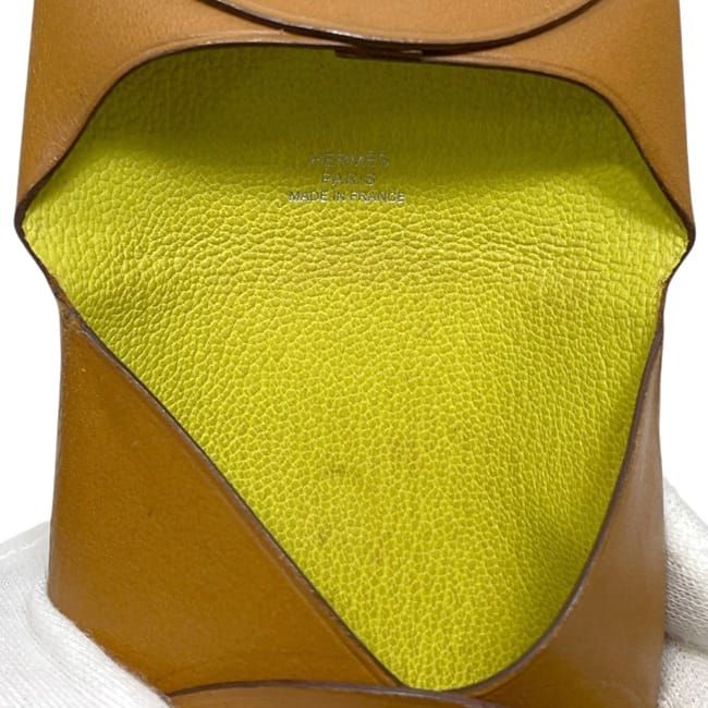 Hermes Leather Box Calf Chevre Brown Yellow — view 6