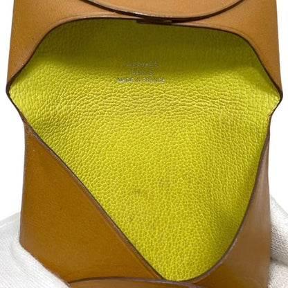 Hermes Leather Box Calf Chevre Brown Yellow — view 6