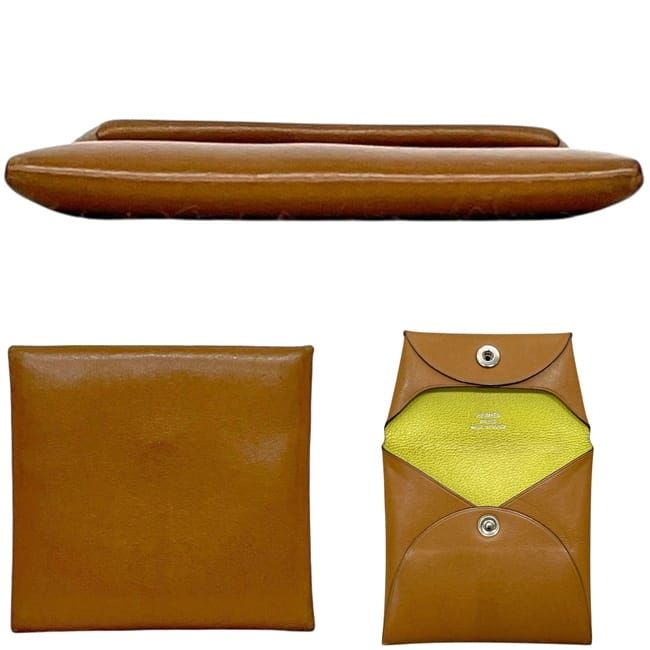 Hermes Leather Box Calf Chevre Brown Yellow — view 2