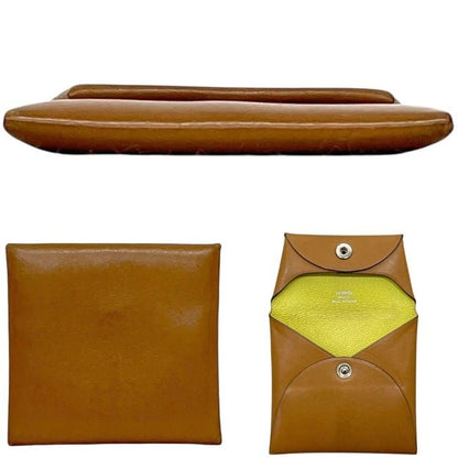 Hermes Leather Box Calf Chevre Brown Yellow — view 2