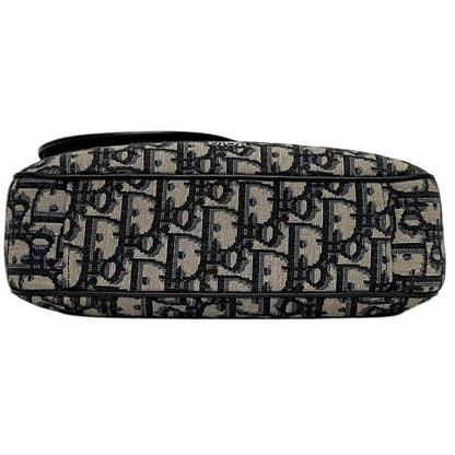 Dior Shoulder Bag Saddle Small Oblique Canvas Leather Black — view 3
