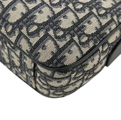Dior Shoulder Bag Saddle Small Oblique Canvas Leather Black — view 8