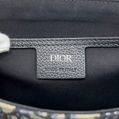 Dior Shoulder Bag Saddle Small Oblique Canvas Leather Black — view 5