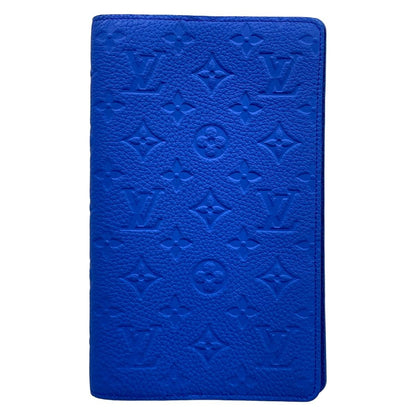 Louis Vuitton Book Cover Taurillon Monogram Notebook MM Emily Blue Leather