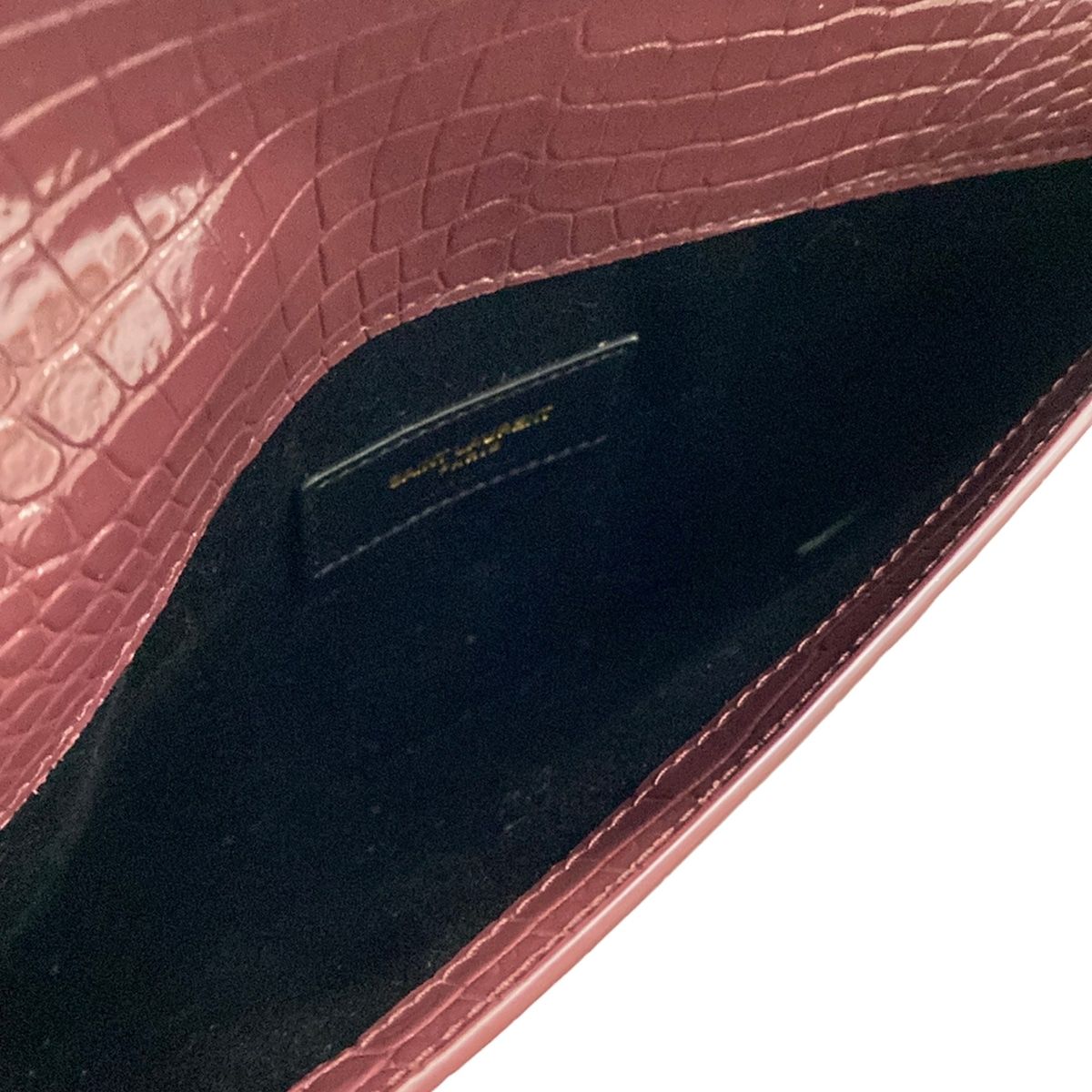 Saint Laurent Paris Clutch Bordeaux Croco — view 7