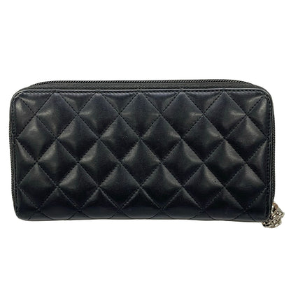 Chanel Wallet Cambon Line Black Silver Zip Around Leather Lambskin — view 2