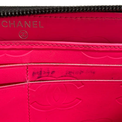 Chanel Wallet Cambon Line Black Silver Zip Around Leather Lambskin — view 6