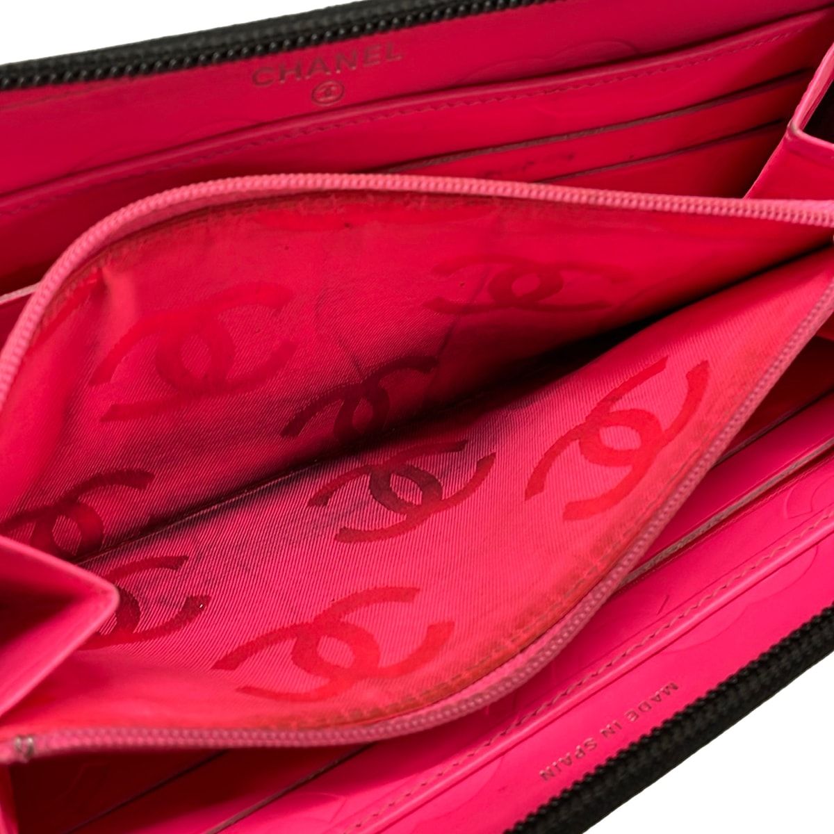 Chanel Wallet Cambon Line Black Silver Zip Around Leather Lambskin — view 4