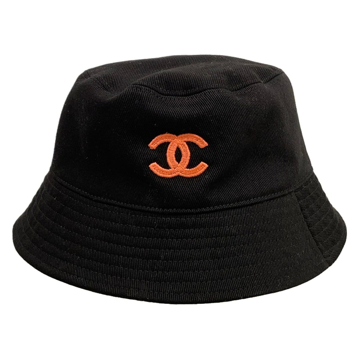 Chanel Hat Black Dark Gray Multi Reversible Cotton