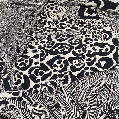 Hermes Shawl Carre Geant 140 Gray Black Butterfly Leopard Jaguar Quetzal Scarf — view 5