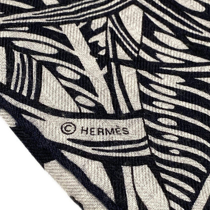 Hermes Shawl Carre Geant 140 Gray Black Butterfly Leopard Jaguar Quetzal Scarf — view 2
