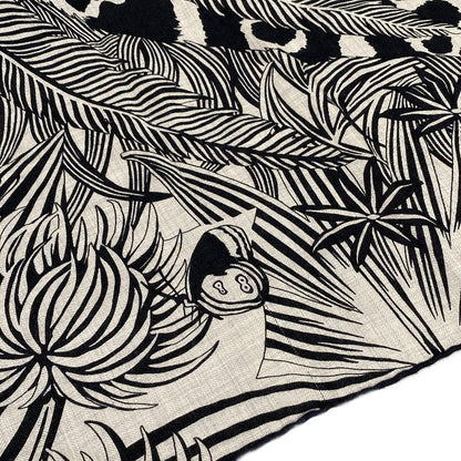 Hermes Shawl Carre Geant 140 Gray Black Butterfly Leopard Jaguar Quetzal Scarf — view 4