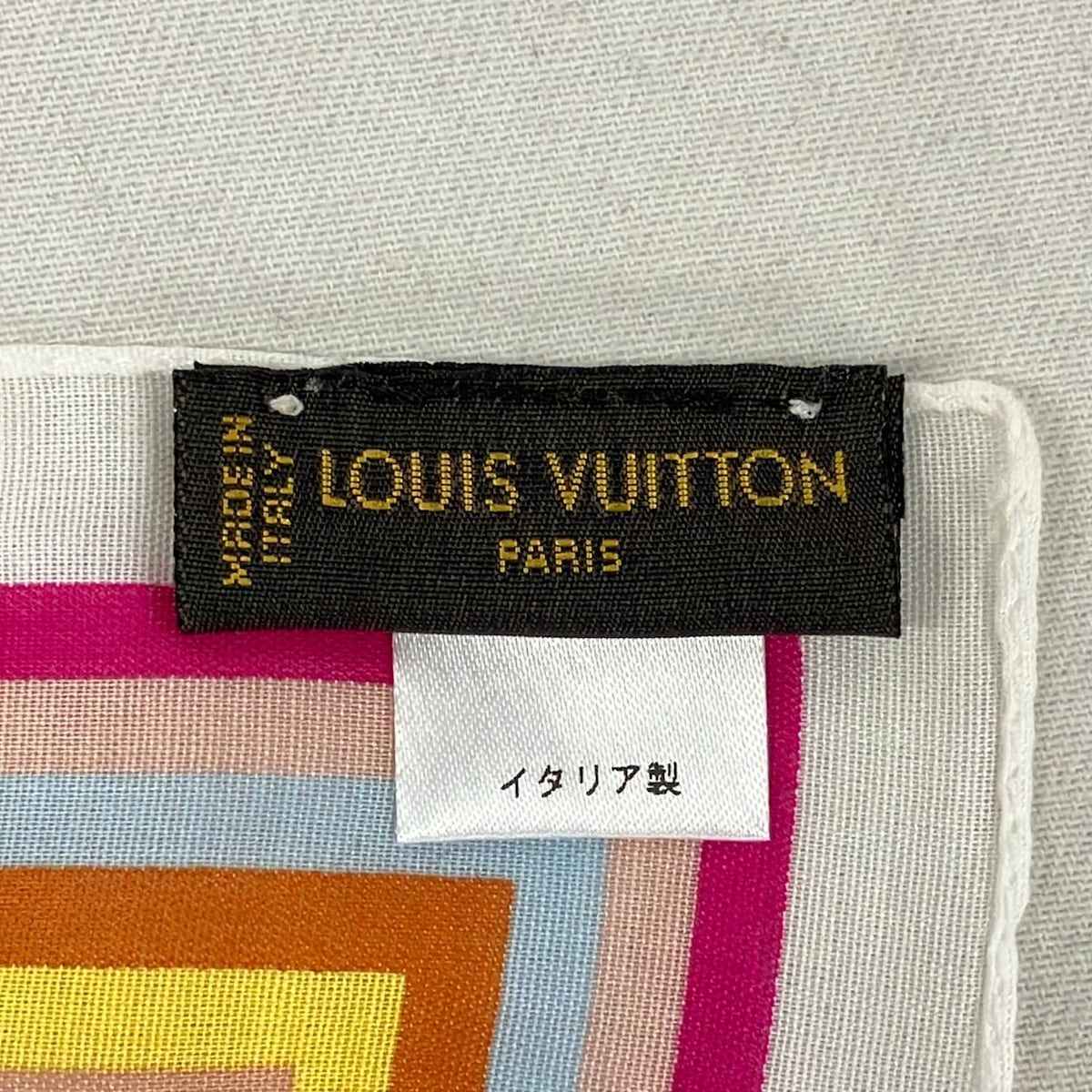 Louis Vuitton Handkerchief Monogram Multicolor Bandana Blanc Cotton — view 3