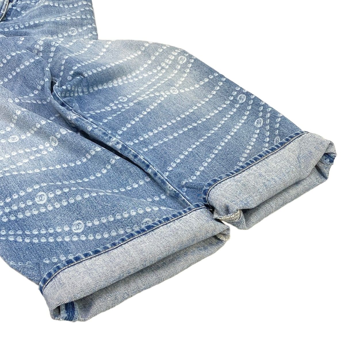 Chanel Jeans 36 S Light Blue Full Length Pearl CC Logo Wide Cotton — view 7