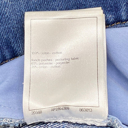 Chanel Jeans 36 S Light Blue Full Length Pearl CC Logo Wide Cotton — view 4