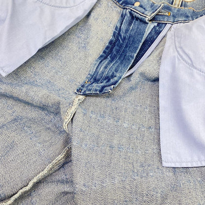 Chanel Jeans 36 S Light Blue Full Length Pearl CC Logo Wide Cotton — view 8