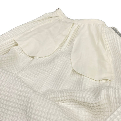 Chanel Long Skirt 34 S White Waffle Cotton — view 8
