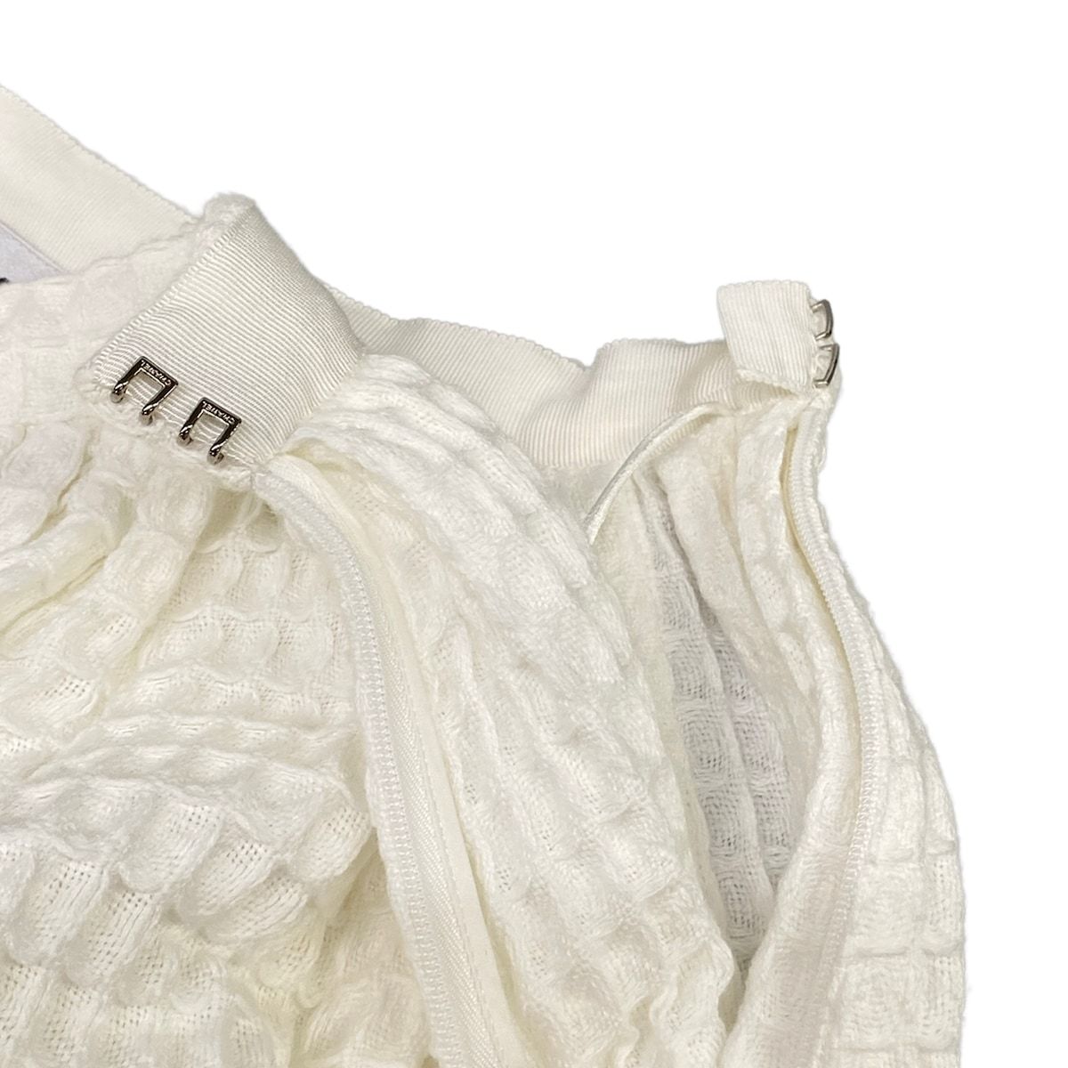 Chanel Long Skirt 34 S White Waffle Cotton — view 9