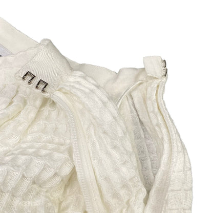 Chanel Long Skirt 34 S White Waffle Cotton — view 9