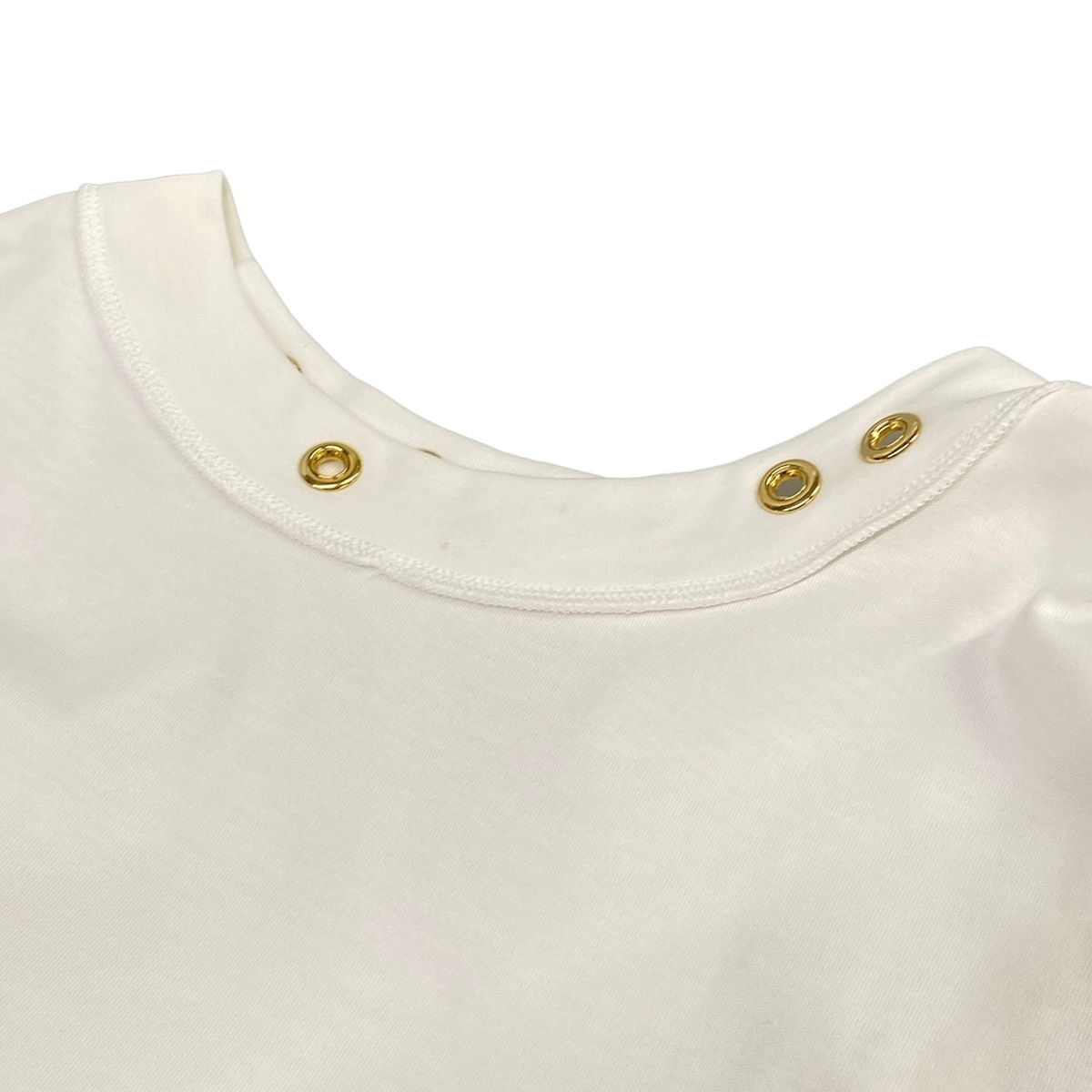 Louis Vuitton Short Sleeve T-Shirt XS Side Strap White Crew Neck Cotton Silk — view 9