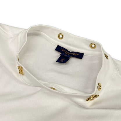 Louis Vuitton Short Sleeve T-Shirt XS Side Strap White Crew Neck Cotton Silk — view 7