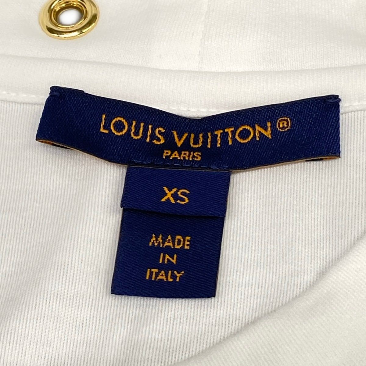 Louis Vuitton Short Sleeve T-Shirt XS Side Strap White Crew Neck Cotton Silk — view 3