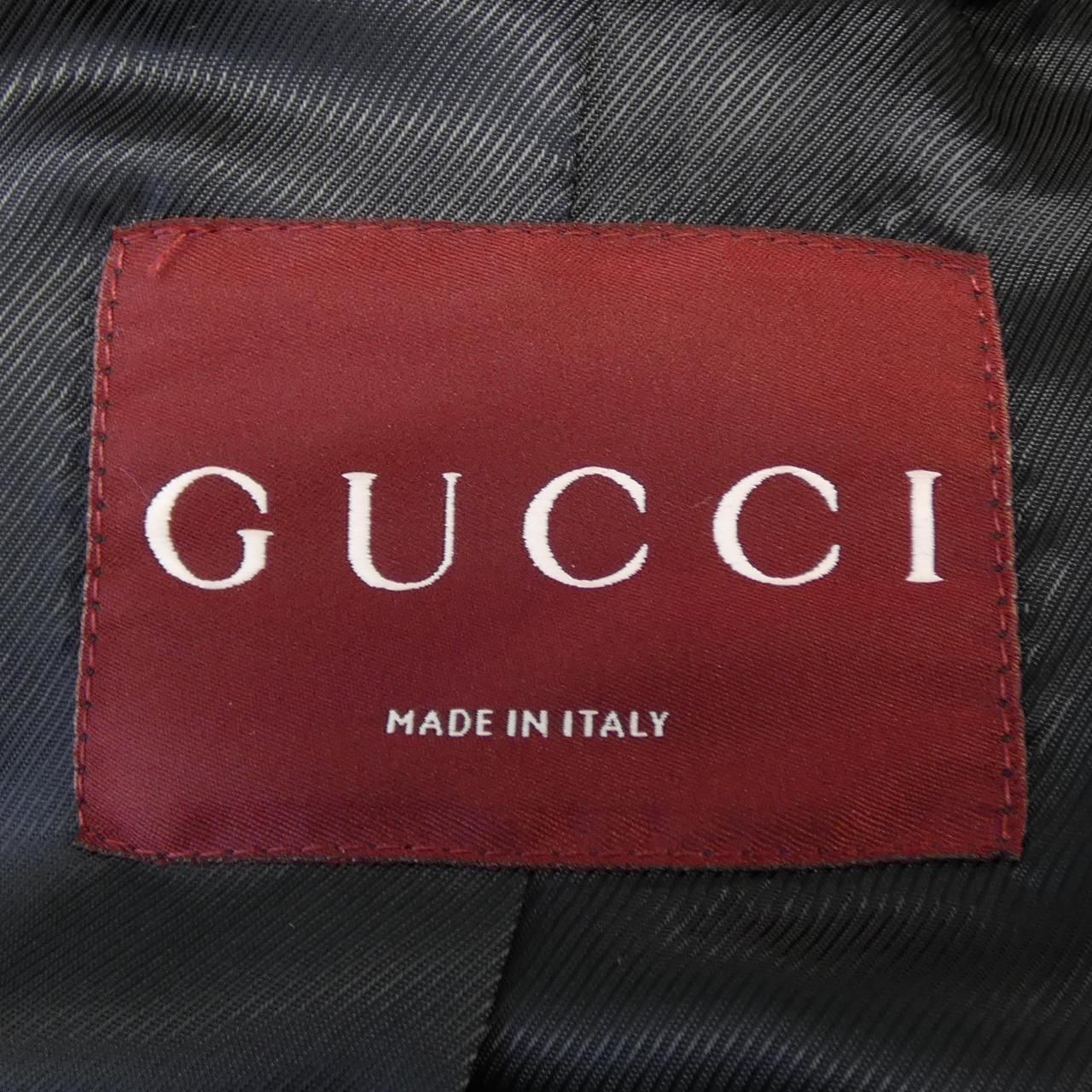 Gucci Web Stripe Leather Bomber Jacket — view 4