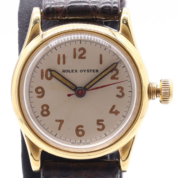 Rolex Oyster Hand Wound Beige Dial Watch