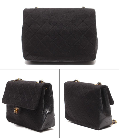 Chanel Chain Shoulder Bag Gold Mini Quilted Single Flap Lambskin Cotton — view 2