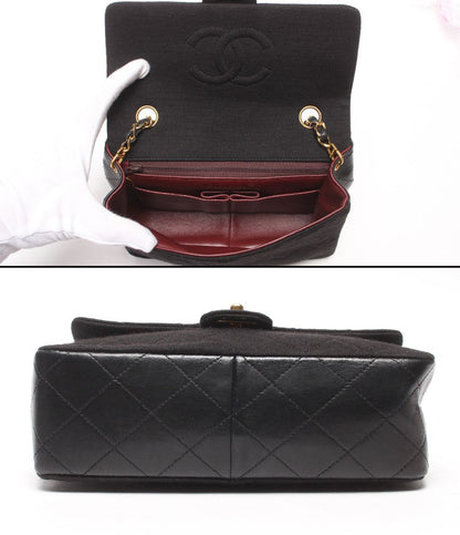Chanel Chain Shoulder Bag Gold Mini Quilted Single Flap Lambskin Cotton — view 3